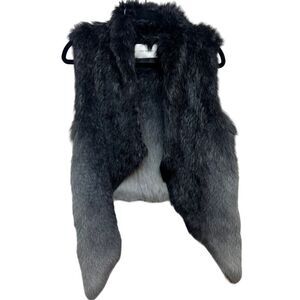 Yves Salomon Grey Black Ombre Rabbit Fur Vest Sz. 36 (US 4)